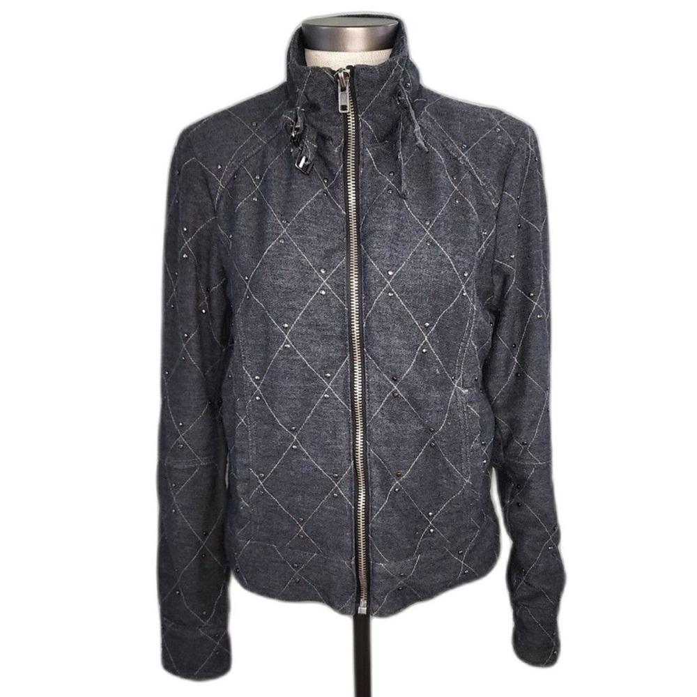 Free People Studded Moto Jacket | Dark Gray | Size XS - Picture 2 of 6
